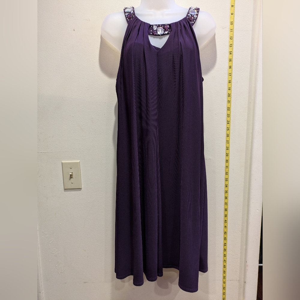 Scarlett Nite Purple Embellished Midi Dress Size 10